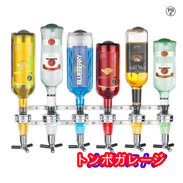 説明1.2/4/ 6ヘッドステンレス鋼バーバトラーワインジュースカクテルディスペンサーホルダー。2.食品グレードのABSプラスチック製計量カップ、およびバーバトラーにはスプリング伸縮ハンドルがあり、あ