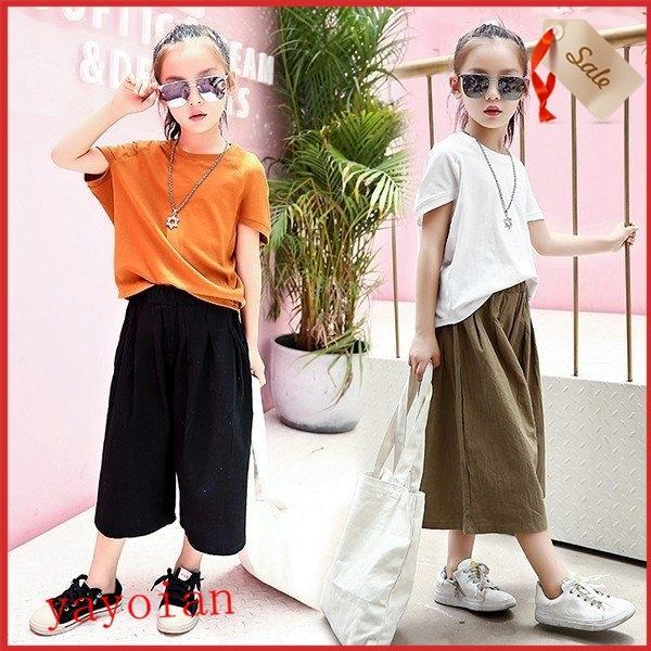アユストア 韓国子供服 セットアップ キッズ ジュニア 女の子 春服 夏服 綿 トップス ボトムス 女児 ガールズ 姉妹 双子 ベビー服 誕生日 プレゼント 上品 ナチュラル カジュアル ゆったり シ