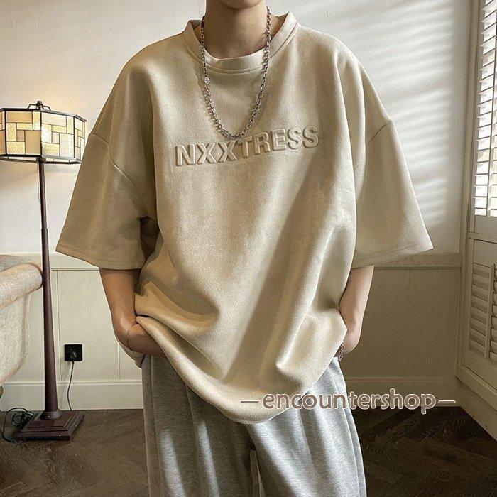 Tシャツ メンズ 無地 英文 ビッグシルエット トップス カジュアル ゆったり 半袖Tシャツ 薄手 レイヤード 夏 夏服 メンズファッション【カラー】キャメル グレー ブラック ブルー【サイズ】L（日