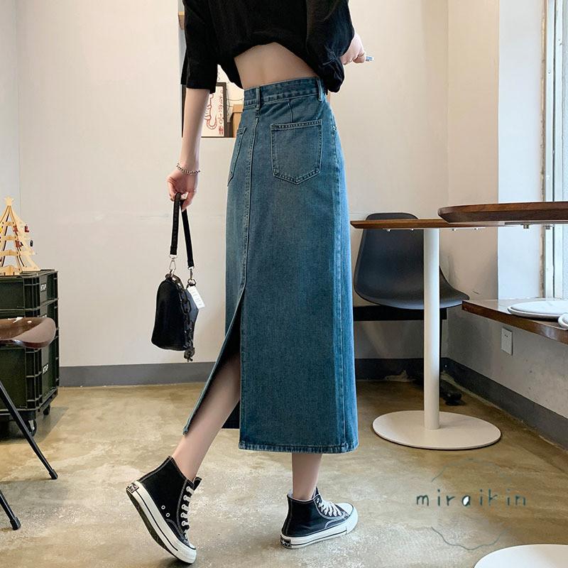 デニムスカート ロング丈 新作 ジーンズ レディース スカート aラインスカート ハイウエストスカート通勤 通学 大人可愛い シンプル オフィスカジュアル きれいめカジュアル 人気 ギフト プレゼント